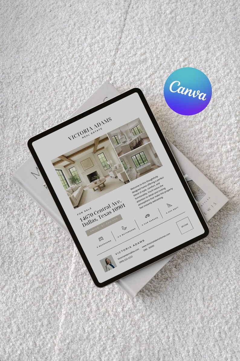 Luxury Real Estate Flyer | Editable Canva Modern Property Marketing ...