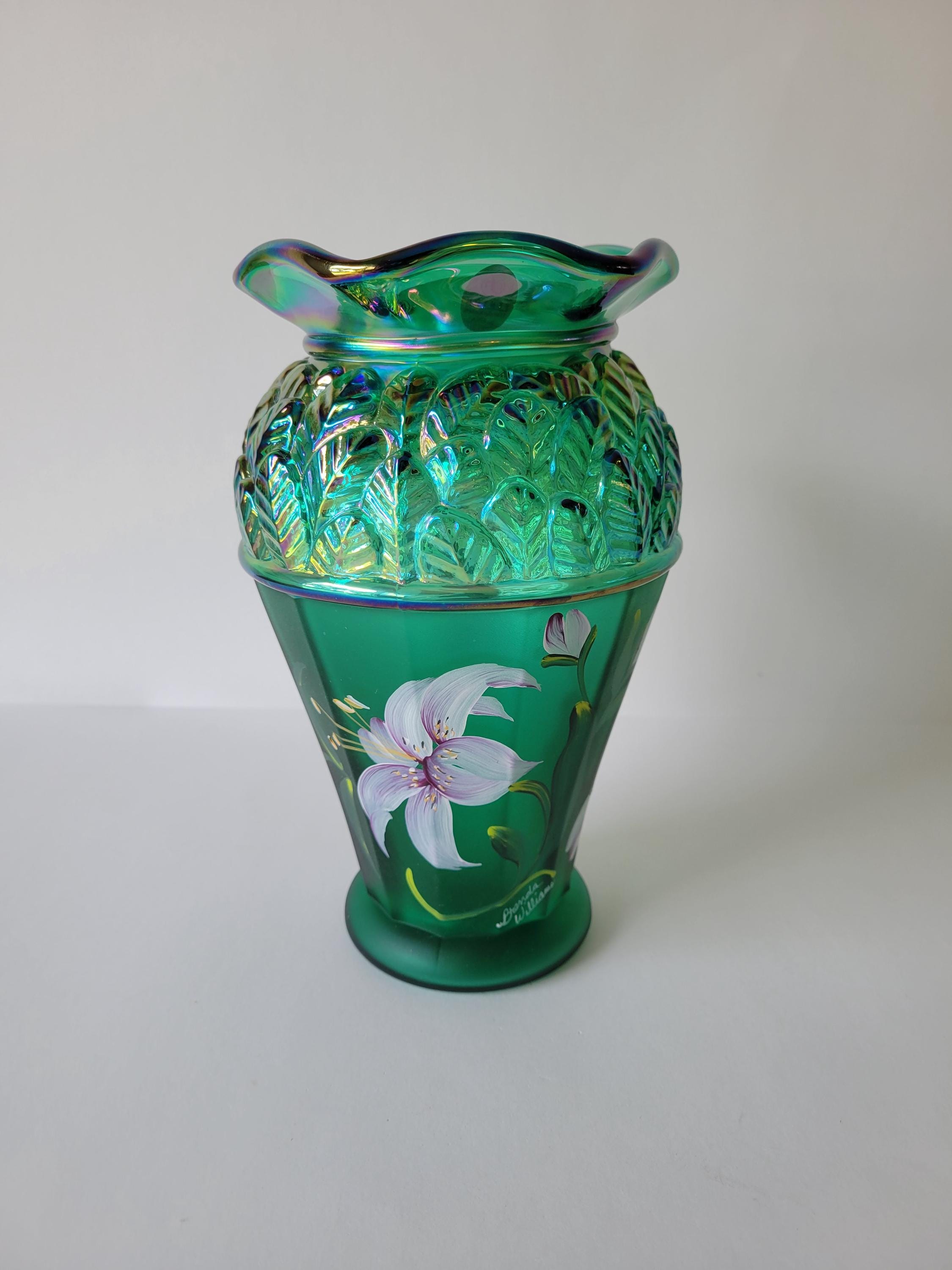 フェントン　Fenton エメラルドグリーン　ホブネイル　フラワーベース フェントン Fenton エメラルドグリーン ホブネイル フラワー