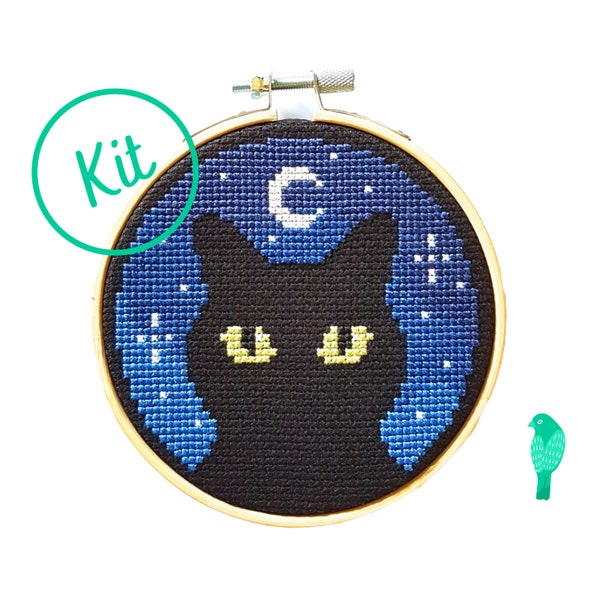 Black Cat Cross Stitch Kit