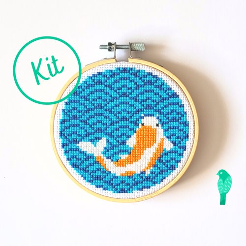 Kit broderie point de croix - Animaux marins - Vervaco