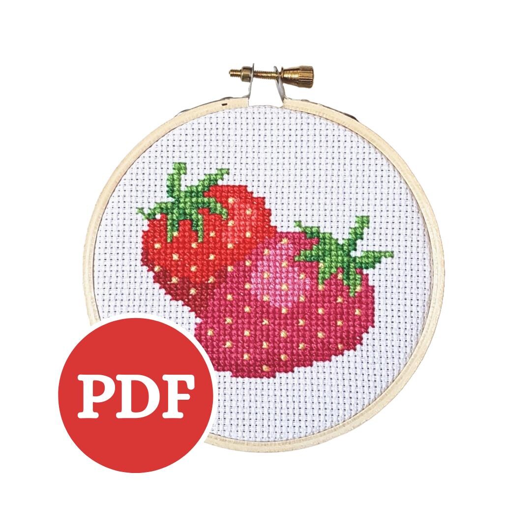 Strawberries Cross Stitch Pattern PDF Digital Download - Etsy