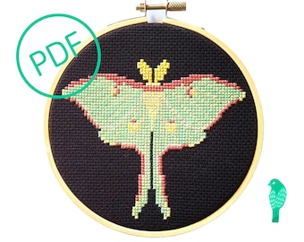 Luna Moth PDF Cross Stitch Pattern