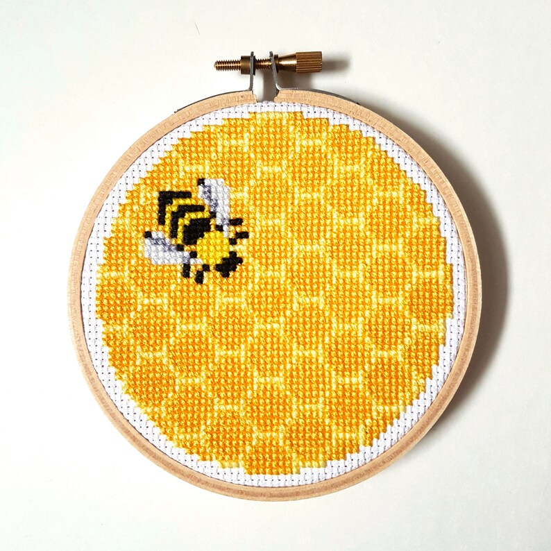Honey Bee Counted Cross Stitch Pattern Hive Beeswax Etsy