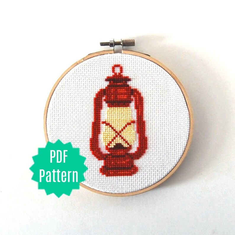 Lantern Cross Stitch Pattern Instant Digital Download Modern Etsy