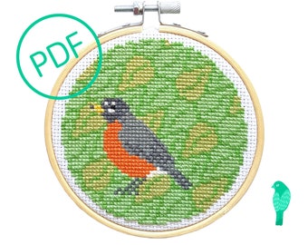 Robin Bird Cross Stitch Pattern PDF Digital Download