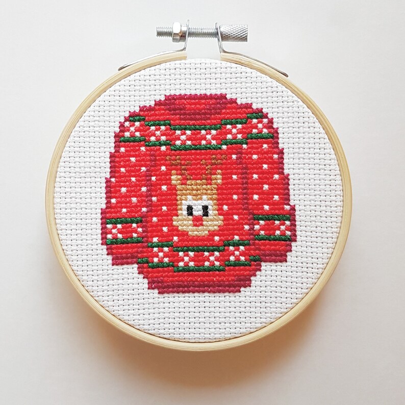 Ugly Christmas Sweater Cross Stitch Pattern PDF Digital Download image 5