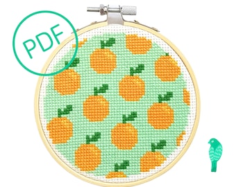 Clementine Oranges Cross Stitch Pattern PDF Digital Download