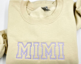 Geborduurd Mimi-sweater Aangepaste oma Mimi kerstcadeau Sweatshirt Mama verjaardagscadeau voor Mimi nieuwe oma