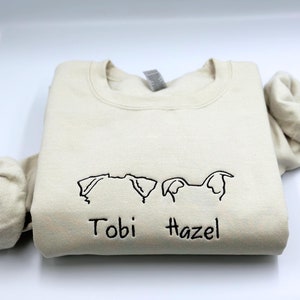 Custom Dog Hoodie Embroidered Dog Name Personalized Pet Face Sweatshirt from Your Photo Varsity Sweatshirt Gifts for Dog Lover