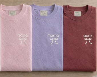 Op maat geborduurd oma Nana Mimi Gigi-shirt, cadeau voor nieuwe moeder, Moederdagcadeau, gepersonaliseerd T-shirt moeder