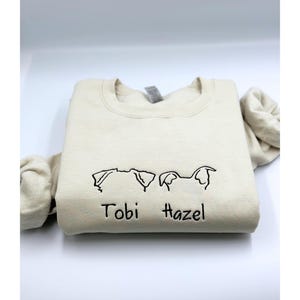Custom Dog Hoodie Embroidered Dog Name Personalized Pet Face Sweatshirt from Your Photo Varsity Sweatshirt Gifts for Dog Lover