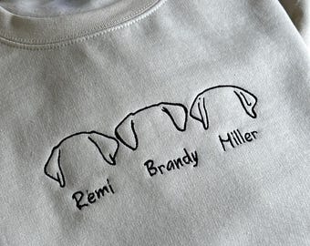 Custom geborduurd sweatshirt met hondengezicht Geborduurde hoodies huisdiergezicht Gepersonaliseerde sweater Cadeaus voor eigenaren van gezelschapsdieren