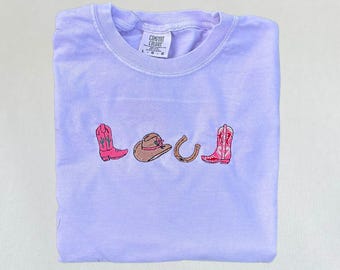 Geborduurde cowgirl laarzen shirt laarzen comfortabele kleur cowgirl laarzen shirt trendy shirt kleding cadeau voor haar kerstcadeau