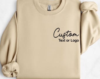 Sweatshirt met geborduurd logo, geborduurd shirt met aangepast bedrijfslogo, hoodie met aangepast teamlogo, shirt met geborduurde tekst