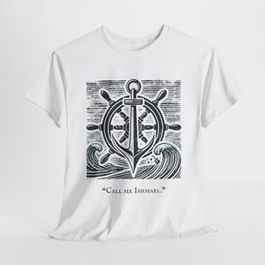 Moby-Dick T-Shirt - Herman Melville Literary Tee - Classic American Novel Shirt - Vintage Nautical Adventure Design - Unisex Fit