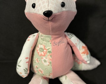 Keepsake memory fox made with your clothing