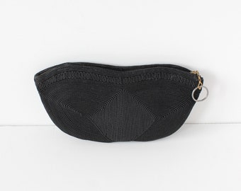 Vintage 1940s Black Genuine Cordé Clutch Bag