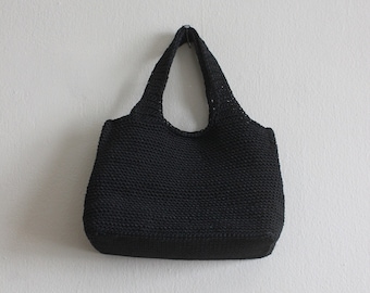 Vintage 1990s Old Navy Black Crochet Bag