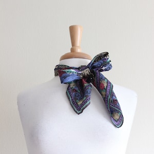 Vintage Blue, Pink, & Purple Floral Large Square Scarf
