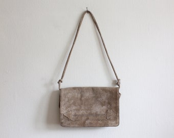 Vintage Light Brown Suede Shoulder Bag