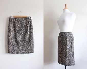 Vintage 1990s Snakeskin Print Skirt