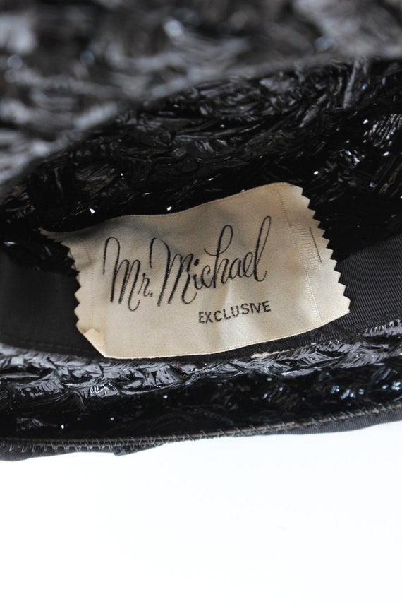 Vintage 1960s Mr. Michael Black Cellophane Straw … - image 9