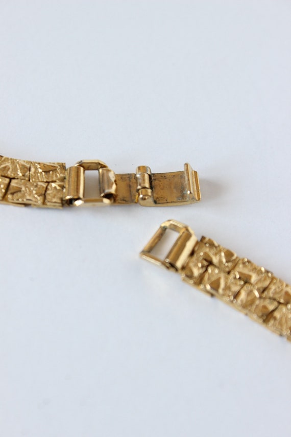 Vintage Goldtone Textured Chain Necklace - image 8