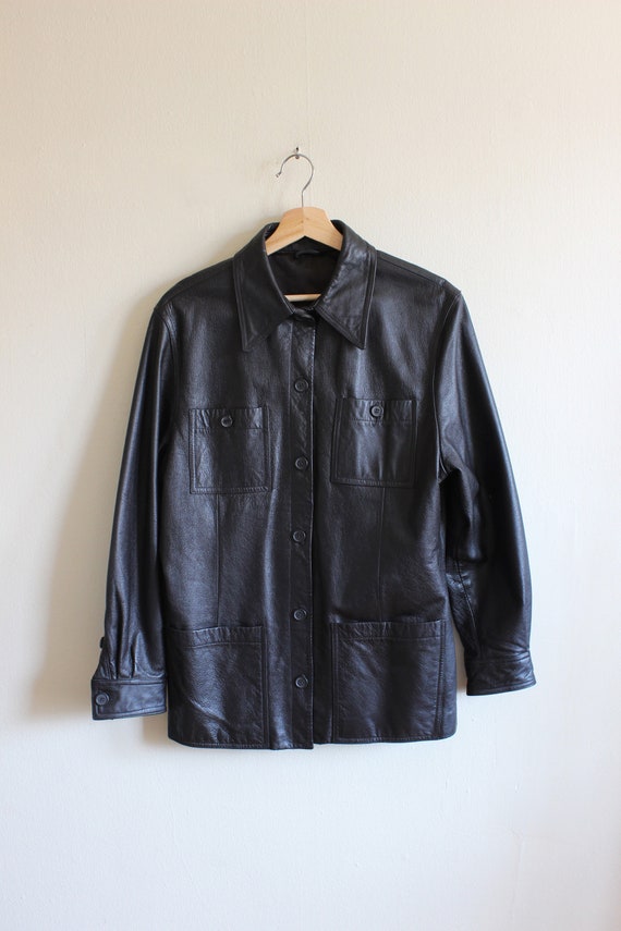 Vintage Brown-Black Leather Utility Jacket - image 10