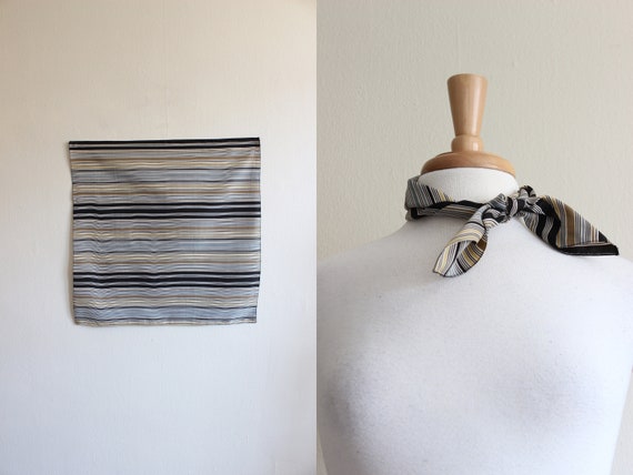 Vintage Neutral Stripes Square Scarf - image 1