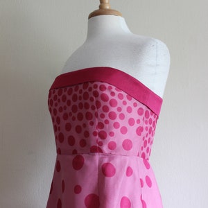 Vintage Y2K Kay Unger Pink Polka Dot Strapless Dress image 7