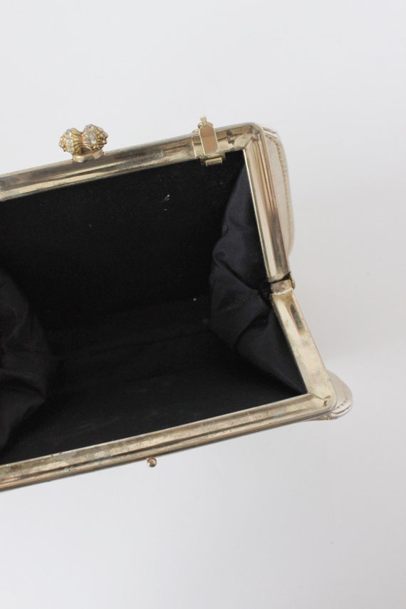 Vintage 1960s Metallic Gold Faux Leather Clutch - image 8