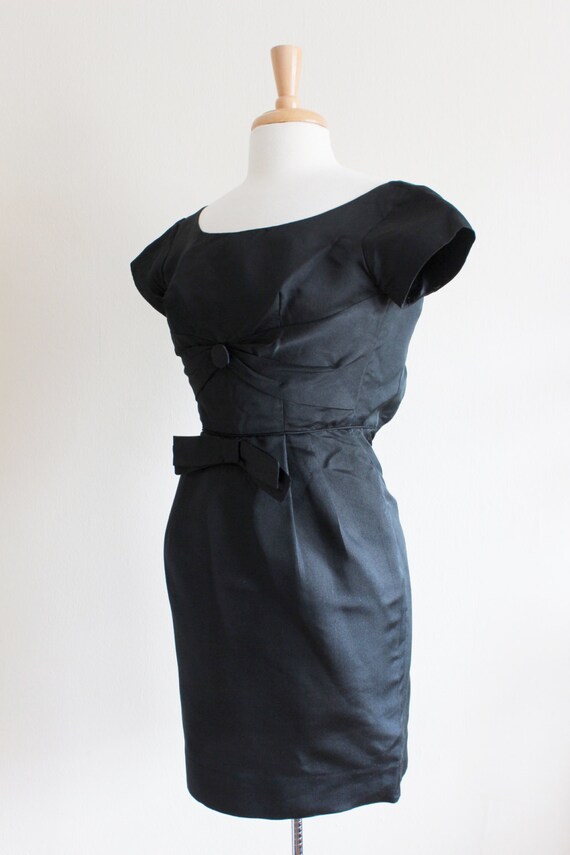 Vintage 1960s An Arkay Short Sleeve Black Mini Dr… - image 2