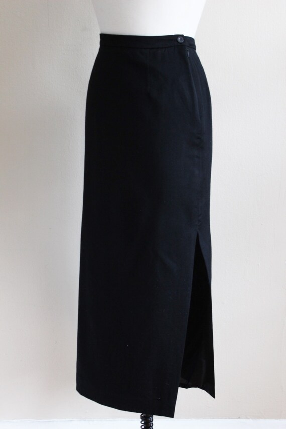 Vintage 100% Wool Black Long Skirt - image 7