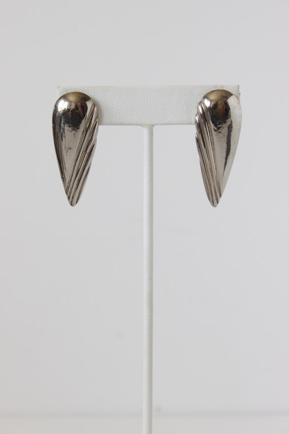 Vintage Carol Dauplaise Silver Tone Post Earrings - image 2