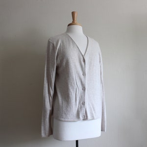 Vintage 1990s Field Gear Oatmeal Knit Cardigan Sweater