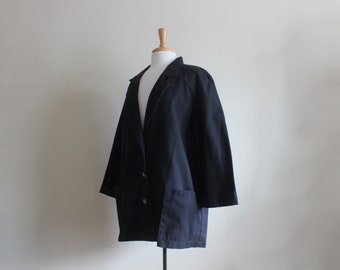 Vintage 1990s Cabin Creek Black Long Slouchy Blazer Jacket