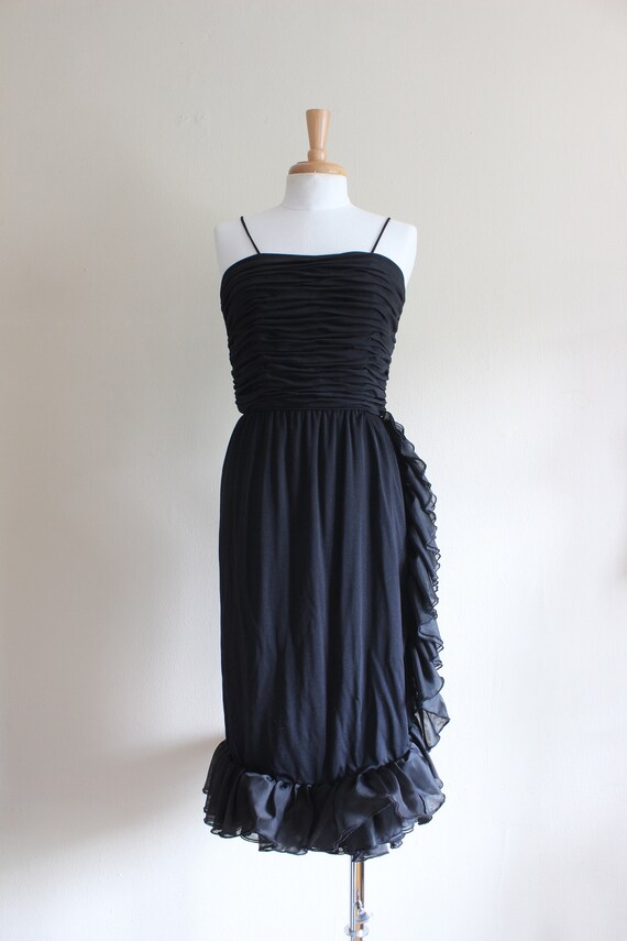 Vintage Jeri New York Black Ruffle Dress - image 2