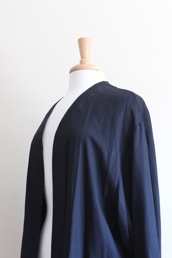 Vintage Slouchy Black Crepe Minimalist Boxy Jacket - image 6