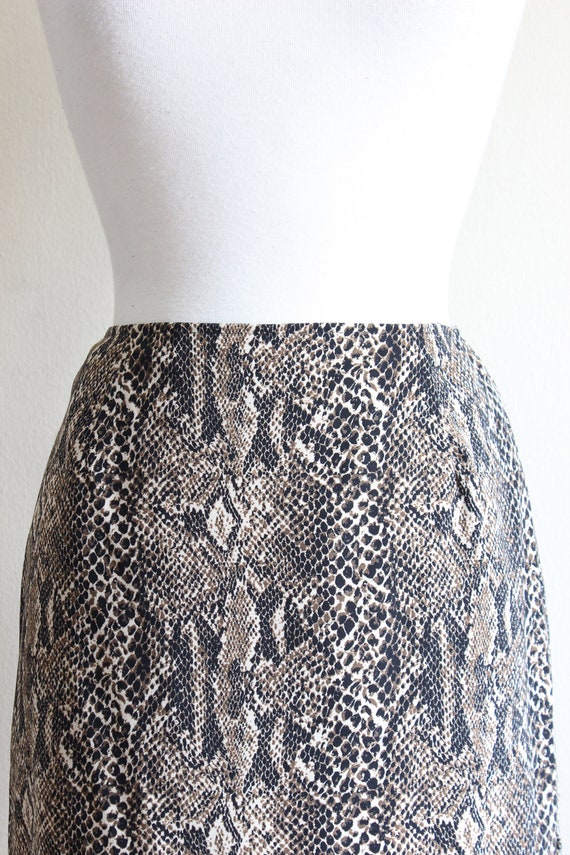 Vintage 1990s Snakeskin Print Skirt - image 4