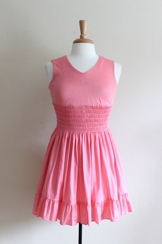 Vintage 1960s Bubblegum Pink Micro Mini Dress - image 2