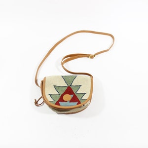 Vintage Kilim & Leather Small Crossbody Bag