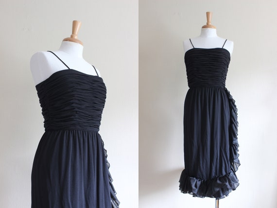 Vintage Jeri New York Black Ruffle Dress - image 1