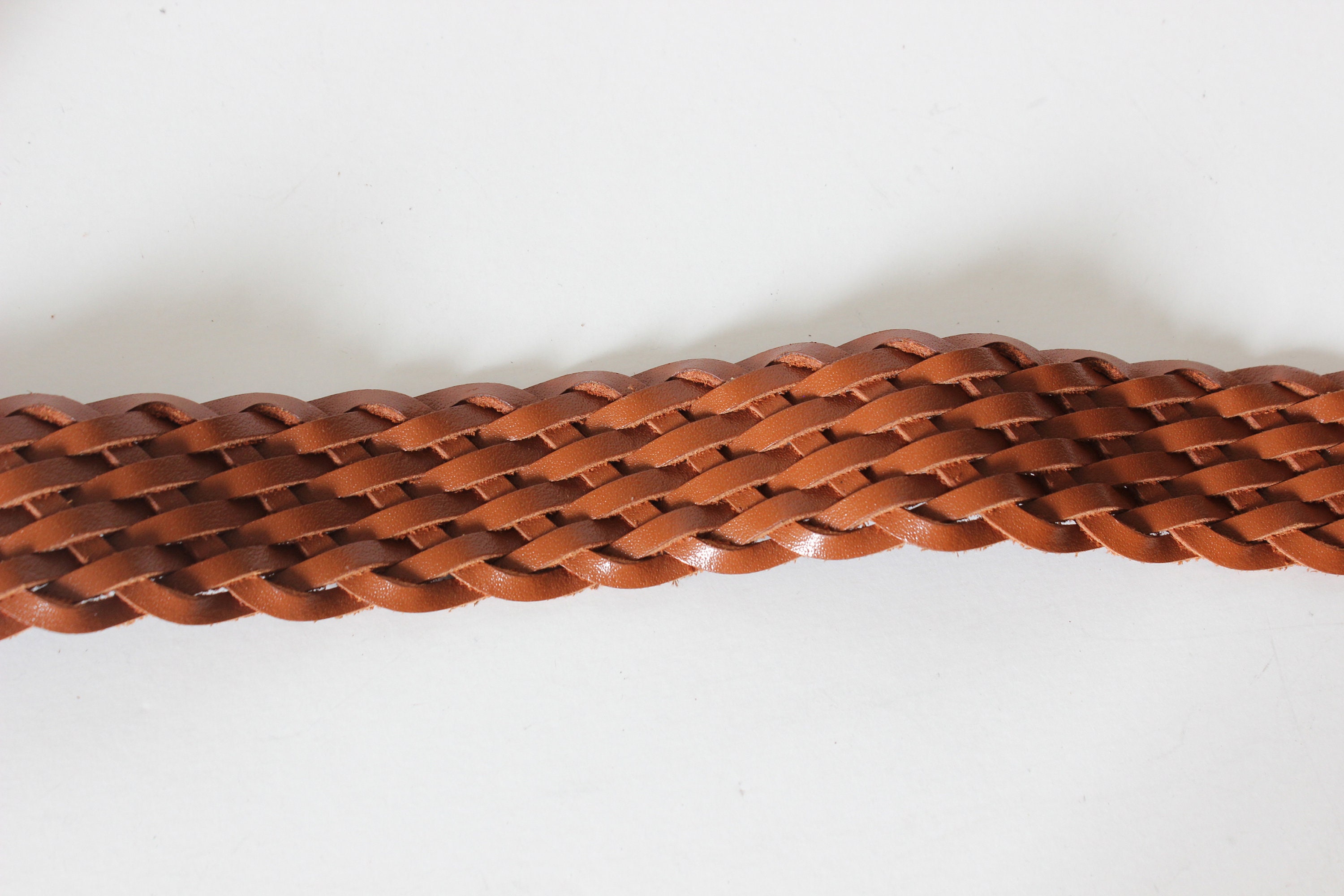 Rusty Web Belt Vintage Rusty Brown Leather Woven Belt With Leather Buckle - Etsy
