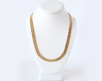 Vintage Goldtone Textured Chain Necklace