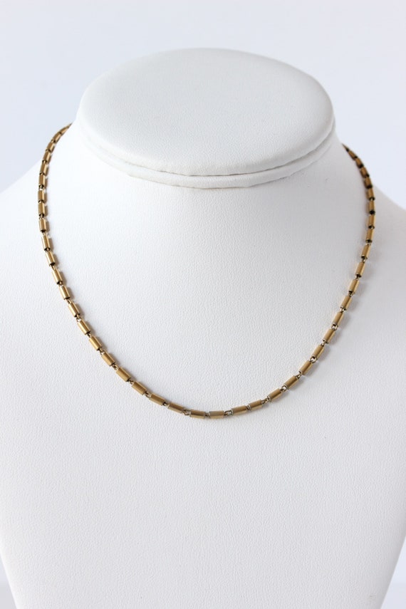 Vintage Trifari Goldtone Tube Chain Delicate Neck… - image 2