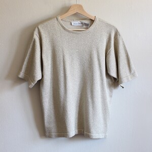 Vintage Metallic Gold Lurex Knit Short Sleeve Top image 8