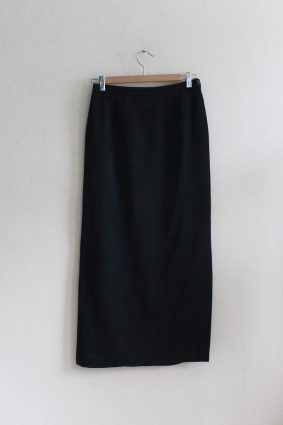 Vintage 100% Wool Black Long Skirt - image 5