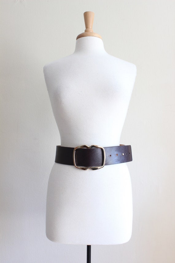 Vintage 1990s Banana Republic Brown Leather Wide … - image 2