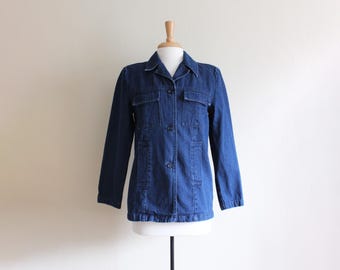 Vintage 1990s Casual Corner Denim Utility Jacket