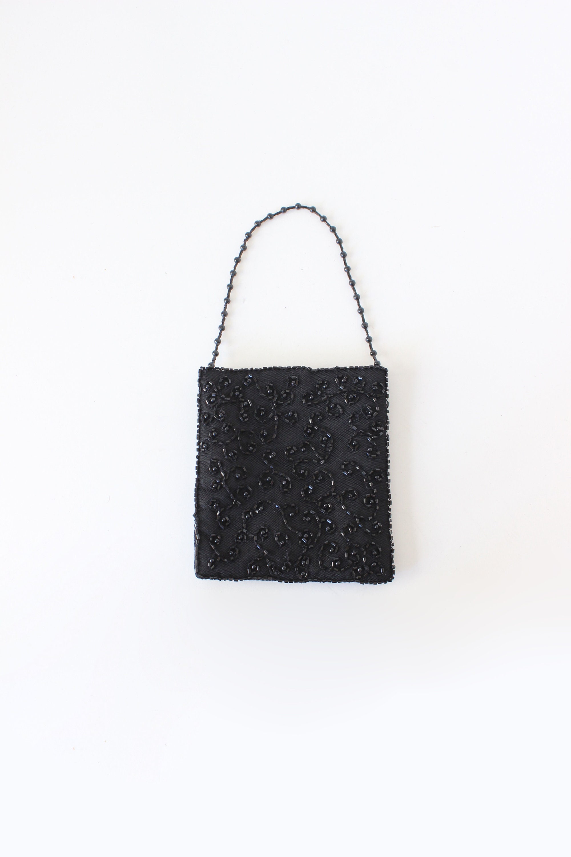 バッグ Vintage / Beads bag Vintage Seed Bead Handbag by Magid, White Floral Beaded